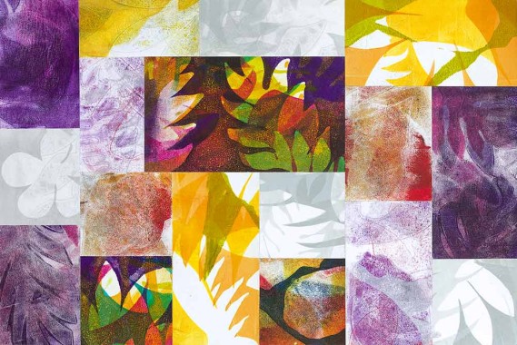 Purple Haze Abstract Botanical Collage