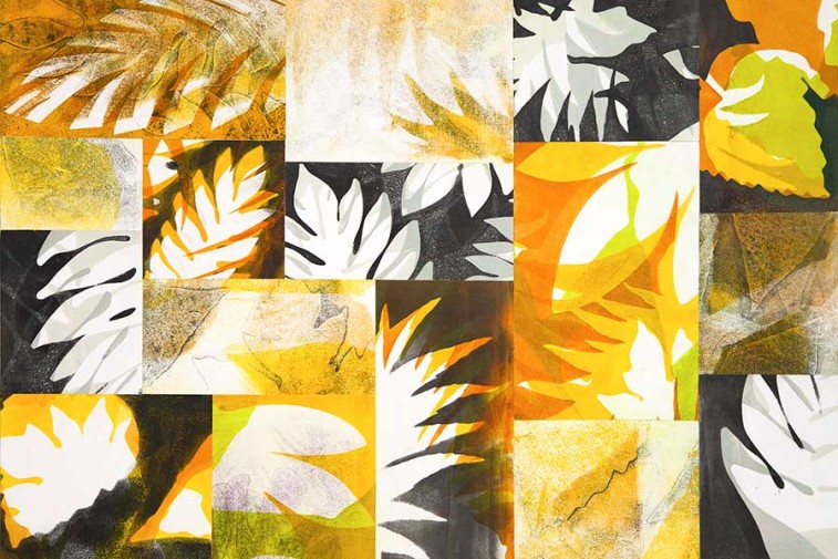"Good Day Sunshine" Botanical Monoprint Collage