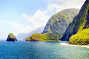 Molokai Sea Cliffs seen from Kalaupapa national Historial Park on Molokai Hawaii fine art print