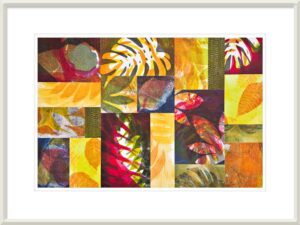 Red, gold, blue and green colorful abstract wall art prints